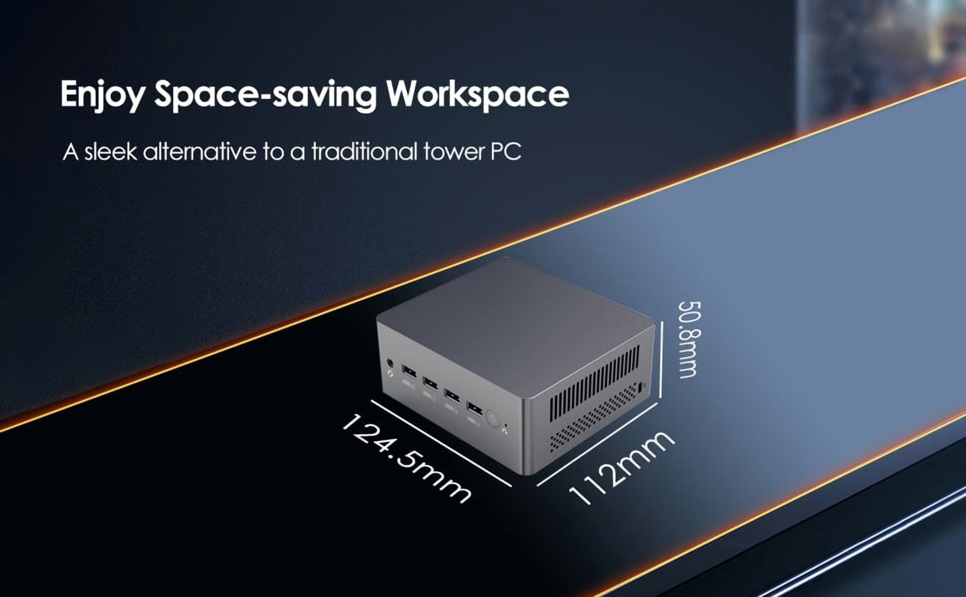 N9NP Mini PC, Intel Core i3-N305 (up to 3.8GHz), 16GB DDR4 RAM 512GB M.2 SSD, Intel UHD Graphics, Support Triple Display/2 x 2.5GbE I226-V/6 x USB Ports/WiFi 6/BT 5.2