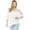 White, variant on Lana Roux Women's Juniors Oversize Knit V-Neck Sweater Top (White, M/L)