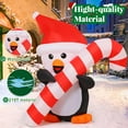 thumbnail image 5 of GOOSH Christmas Inflatables 5 FT Christmas Inflatable Penguins Holding Candy Cane with Built-in LEDs, Cute Penguin Inflatable, Inflatable Penguin Christmas Outdoor Decoration for Xmas Holiday, 5 of 7