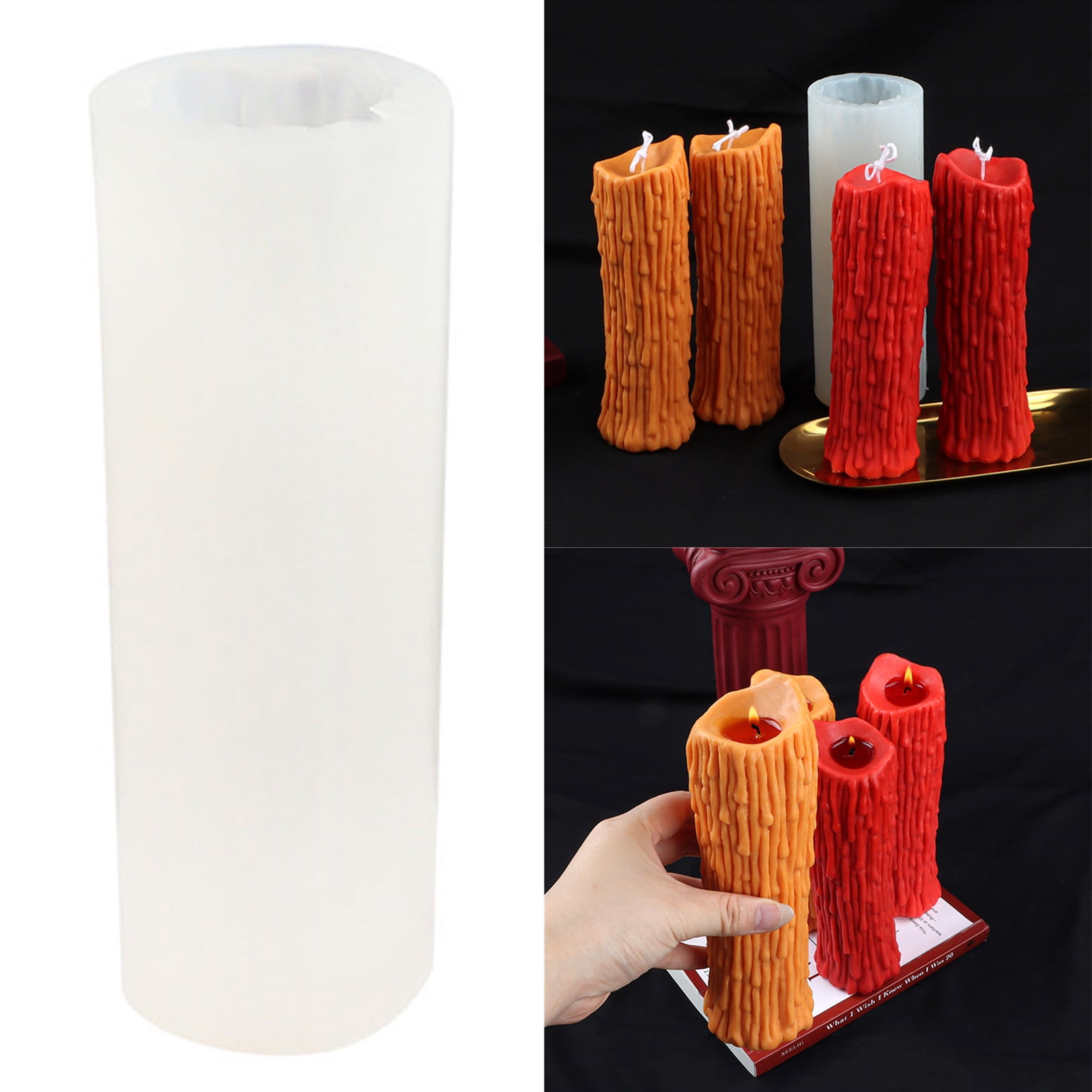 BQBQERT Teardrops Candle Mold Reusable Silicone for Epoxy Resin Casting Pillar Candle Soap Resin Ornaments Art
