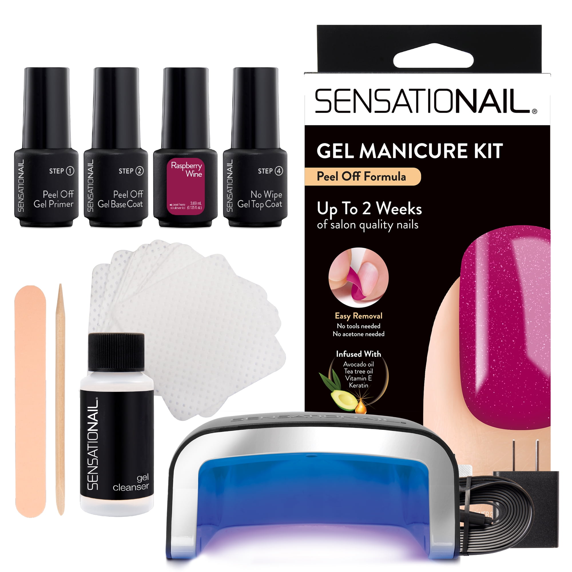 een schuldeiser speelplaats geschenk Sensationail Peel Off Gel Nail Polish Kit (Red), Raspberry Wine, 0.125 fl  oz - Walmart.com