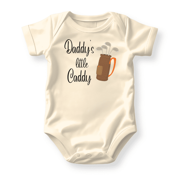 Daddy's Little Caddy Golf Baby Bodysuit, Newborn Outfit, Baby Clothes, Gift for Children 3-6m Natural