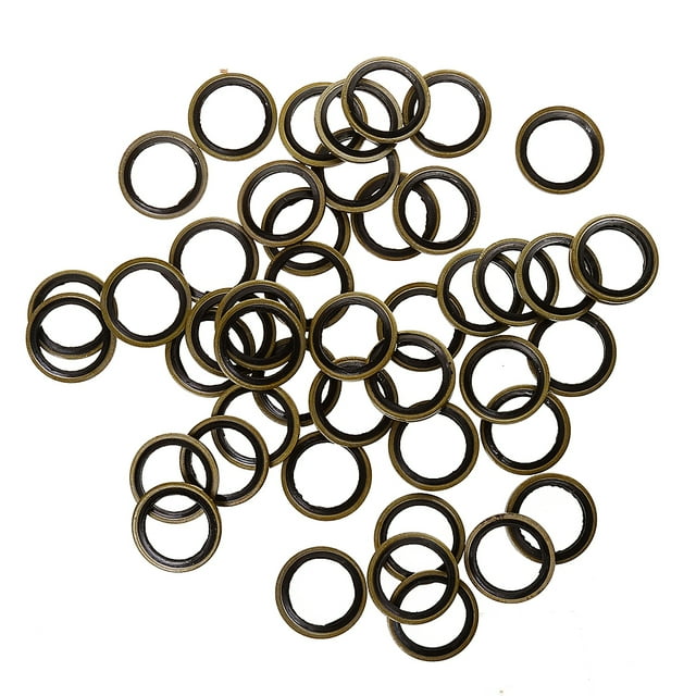100x Arandelas de sellado de goma Zulema Conector de Sello de Anillo de Metal