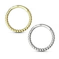 thumbnail image 2 of Ear Cartilage 14 Kt. Solid Gold Braided Hinged Hoop Rings Septum Tragus 16g, 2 of 3