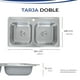 thumbnail image 5 of TARJA FREGADERO DOBLE DE SOBREPONER CON CONTRACANASTAS MARCA GRAVITA, 5 of 7