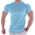 thumbnail image 2 of SMihono Summer Mens T-Shirts Solid Color Shirt Classic Staple Shirts for Men Sports Running Quick-drying Tops Crew Neck Workout Pullover Summer Cozy Clothes Short Sleeve Tee Tops Blue 14, 2 of 7