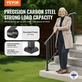 thumbnail image 2 of 5-6 Step Handrails for Outdoor for Seniors Porch Deck Black Retro Arch, 2 of 11