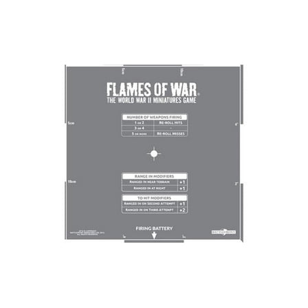 Battlefront Miniatures Flames of War Etched Artillery Template FOW AT012