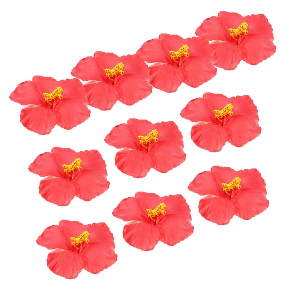 KALLORY Hawaiian Flower Centerpieces for Tables Red 10Pcs
