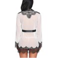 thumbnail image 3 of Lindreshi Bath Robes Female Women Sexy Lace Patchwork Long Sleeve Nightgown Bath Robe Lingerie with Belt, 3 of 5
