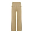 thumbnail image 3 of Jxximdong Pants for Women Womens Linen Beach Pants Casual Elastic High Waisted Wide Leg Loose Comfy Trousers With Pockets Yellow M Trousers, 3 of 6