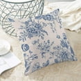 thumbnail image 4 of Spring Blue Floral Pillow Covers 16x16 Inch Set of 2, Chinoiserie Blue Flower Decorative Throw Pillowcase Vintage Floral Outdoor Cushion Cover for Sofa Couch Living Room Bed Decor, 4 of 6