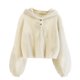 thumbnail image 1 of Gibobby Blusas De Manga Larga Para Niñas Sudadera con capucha de forro polar para niña, cálida, suelta, con botones, chaqueta de , capa superior （Beige， 4-5 Años), 1 of 5