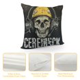thumbnail image 4 of Emergency Skull Yellow Thin Gold Line Police Dispatcher Throw Pillow, 4 of 5