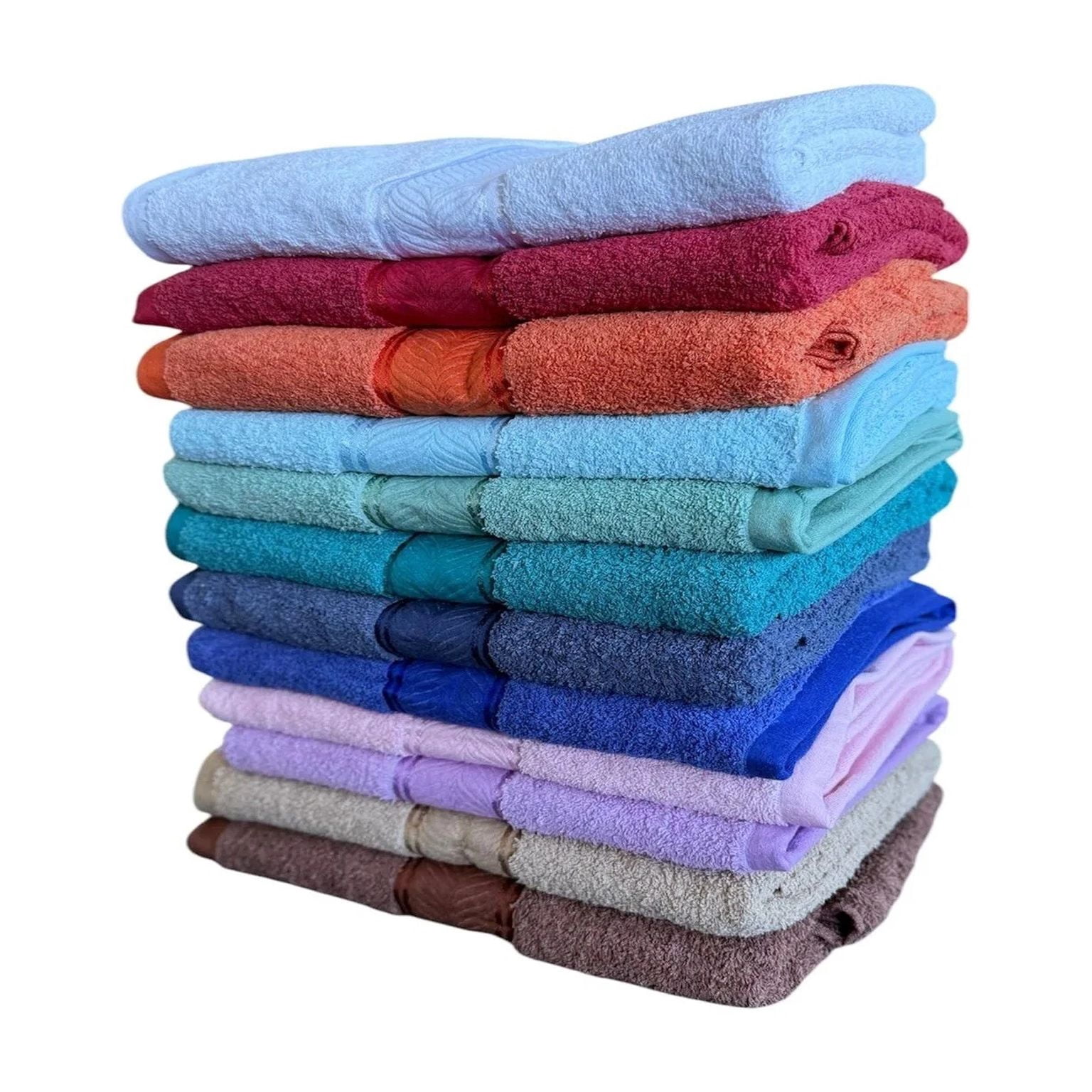 Set of 2, 100% Cotton Large Terry Bath Sheets, Beach Towels, 32" x 61"