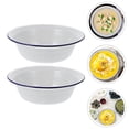 thumbnail image 2 of 2Pcs Household Soup Bowls Enamel Soup Basins Practical Household Enamelware, 2 of 9