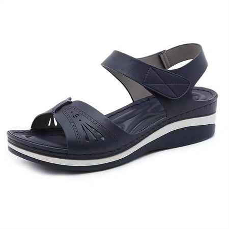 

IKemiter Women s Platform Sandals Vintage Open Toes Shoes Hook & Loop Closure