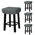 thumbnail image 1 of 4pcs Fundas para Taburetes Rectangulares, Fundas para Taburetes de Bar, Funda para Asiento de Silla de Banco de Madera Gris Oscuro, 1 of 6
