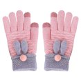 thumbnail image 1 of Ladies Knitted Gloves Anti-Slip Winter Gloves Touch Screen Gloves for Students, 1 of 10
