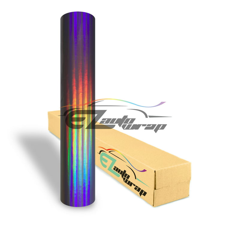 EZAUTOWRAP Holographic Dark Rainbow Neo Chrome Car Vinyl Wrap Vehicle  Sticker Decal Film Sheet With Air Release Technology
