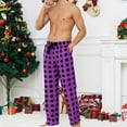 thumbnail image 5 of Dwelliawo Pajama Pants Men Christmas Thanksgiving Pajamas Plaid Comfy Lounge Flannel Pj Pants Cute Cotton Drawstring Sleep Pj Bottoms Purple XL, 5 of 5