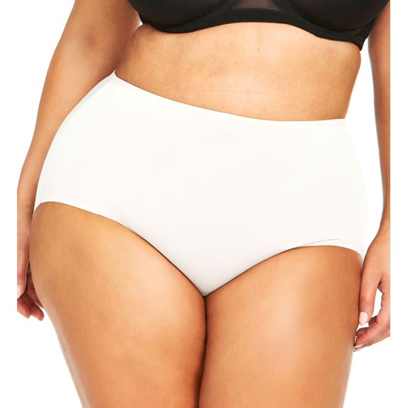 Women's Naomi & Nicole A815 Plus Size No Show, No Lines Brief Panty (White 1X)