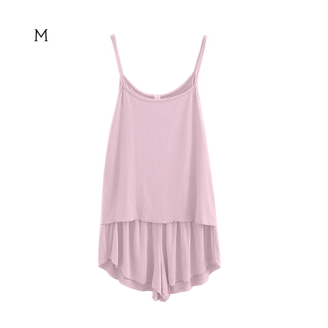 Conjunto de pijamas de 2 piezas para mujer, chaleco sexy, pantalones cortos, ropa de dormir, ropa de dormir, rosa, M kenally AP001253-06
