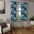 thumbnail image 2 of Ambesonne Floral Grommet Curtain, Cold Tones Wild Flowers Art, 50"x60", Black Sky Blue and Grey, 2 of 5