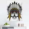 thumbnail image 1 of Skull Tapestry, Dead Tribe Leader Feather Head Crown with Glasses, Fabric Wall Hanging Decor for Bedroom Living Room Dorm, 5 Sizes, Grey Yellow and Red, by Ambesonne, 1 of 1