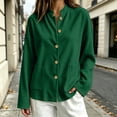 thumbnail image 2 of LUVDA Women's Corduroy Button Cardigan Fall Winter Band Collar Patch Pocket Shacket, 2 of 6