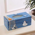 thumbnail image 4 of 1PC Mediterranean Decorative Tissue Box Wooden Crafts Storage Box Home Desktop Decoration (Blue Sailboat)1PC Mediterranean Decorative Tissue Box Wooden Crafts Storage Box(Blue Sailboat), 4 of 6