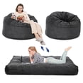 thumbnail image 4 of AKDSteel Large Bean Bag Chair With Filling, Convertible 2-In-1 Sofa Bed For Adults With Washable Corduroy Cover, 4 of 8