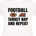 thumbnail image 4 of Inktastic Thanskgiving Football Turkey Nap and Repeat Boys or Girls Long Sleeve Baby Bodysuit, 4 of 5