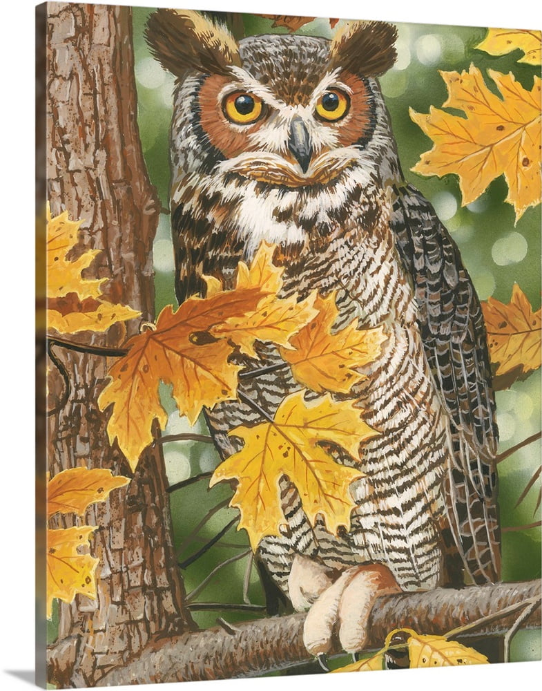 Great BIG Canvas "Autumn Owl" Canvas Wall Art 24x30
