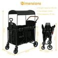 thumbnail image 6 of Wagon Stroller For 2 Kids, 3 in 1 Push and Pull Foldable Wagon with Footwell, Foldable All-Terrain Wagon For Kids With Canopy, Adjustable Push And Pull Handles, 6 of 9