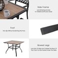 thumbnail image 5 of Sophia & William 37" x 37" Outdoor Dining Square Table Black Steel Frame for 4 Chairs, 5 of 6