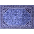 thumbnail image 1 of Ahgly Company Machine Washable Indoor Rectangle Oriental Blue Industrial Area Rugs, 8' x 12', 1 of 4