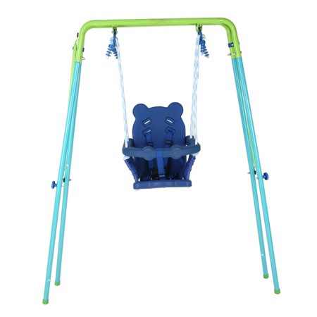 Zedwell Toddler Swing Set High Back Seat With Safety Belt A Frame Outdoor Swing Chair Metal Swing Set For Backyard