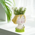 thumbnail image 4 of Contenedor Decorativo de RESINA Soledad Cara Encantadora con orificio de drenaje para interior, 4 of 7
