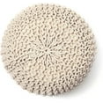 thumbnail image 5 of Round Pouf Ottoman - Cable Knitted Boho Poof - Home Décor Cord Pouffe Handmade Circular Footrest for Living Room - Bedroom - Kids Bedroom - 100% Cotton Pouf (18" x 18" x 14") - Ivory, 5 of 11