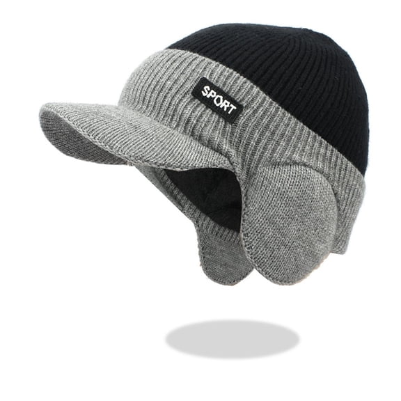 Ahabrexf Winter Caps for Men,Thick Velvet Warm Big Head Circumference Knitted Yarn Cap Beanie