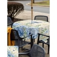 thumbnail image 5 of Outdoor Tablecloth with Umbrella Hole for Patio/Picnic/Party/Camping, Rustic Botanical Waterproof Table Cloth Square Cover Washable, Spring Watercolor Floral Leaves Butterfly Beige (60"x 60"), 5 of 9