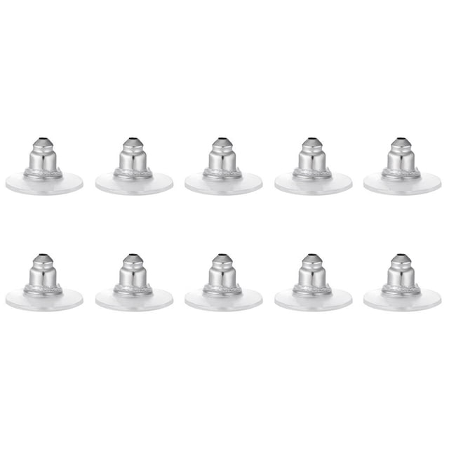 Qarigey 10 piezas de parte trasera de pendientes, reparación de joyería DIY, tapas de tapón de oreja, tuerca, disco portátil reutilizable, Ropa, zapatos y accesorios Miscelánea