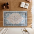 thumbnail image 3 of Toyoso 2x3 Area Rug Living Room Rugs - Vintage boho Decor Floral Area Rugs for Bedroom Dining Room Machine Washable Farmhouse Floral Carpet- Blue, 3 of 6