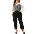 thumbnail image 2 of Agnes Orinda Women's Plus Size Waistcoat Vest Retro Halter Button Down Tweed Suit Blazers Vests 1X Black, 2 of 5