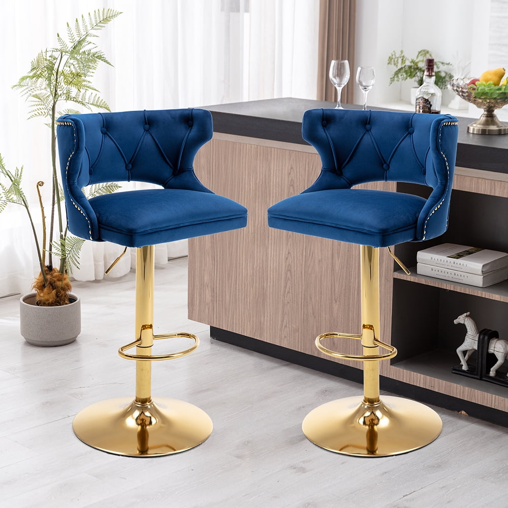 Fashnice Dining Chairs Set Of 2 Bar Stools Swivel Modern Barstools ...
