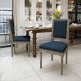 thumbnail image 2 of GDF Studio Margaret French Country Fabric Upholstered Dining Chairs, Set of 2, Navy Blue, 2 of 8