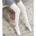 thumbnail image 1 of JM 2 Medias largas de encaje japonés de doble encaje Medias largas altas Otoño e invierno Medias hasta la rodilla Medias hasta el muslo para mujer (blanco) ER, 1 of 5