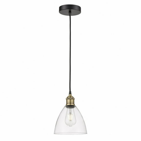 Innovations Lighting Edison Dome - 1 Light 8" Cord Hung Mini Pendant Clear/Black Antique Brass