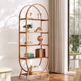 thumbnail image 7 of Finmind 5-Tier Arched Bookcase,Open Book Shelves with Metal Frame, 7 of 7